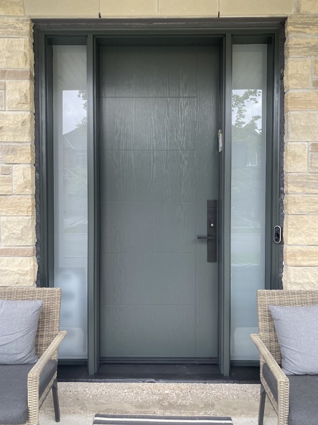 grey fiberglass replacement door