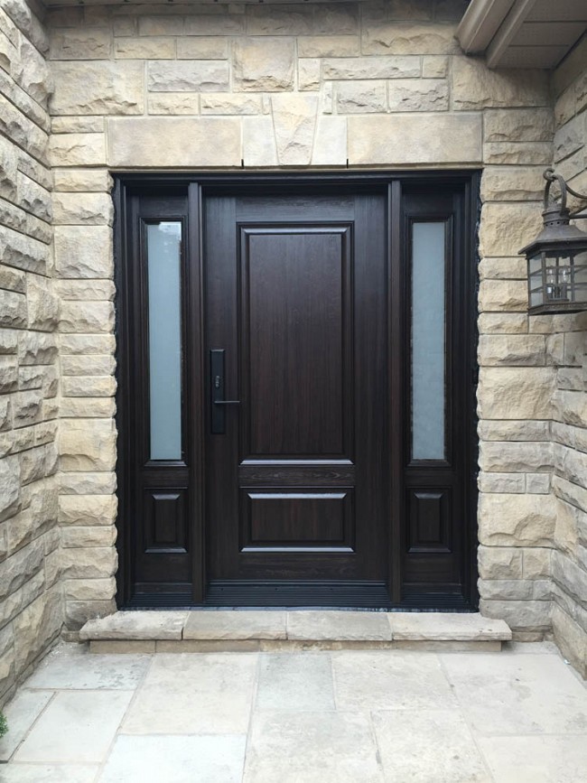 fiberglass-doors-installation-toronto-stone-courtyard