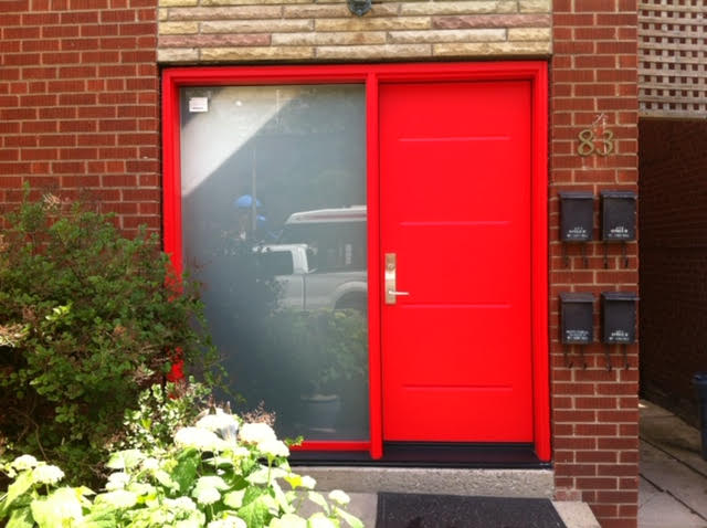 Custom red steel door copy