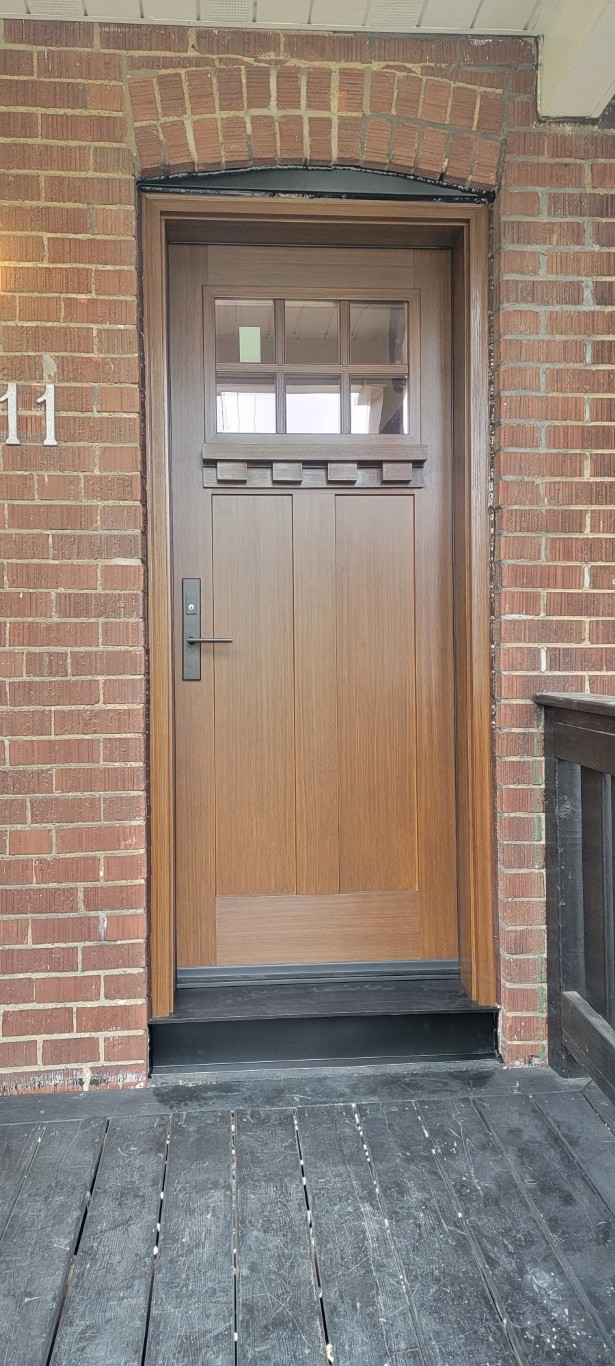 wood color fiberglass door