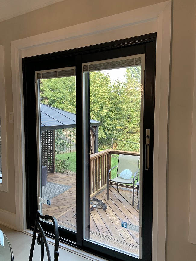 black vinyl patio door