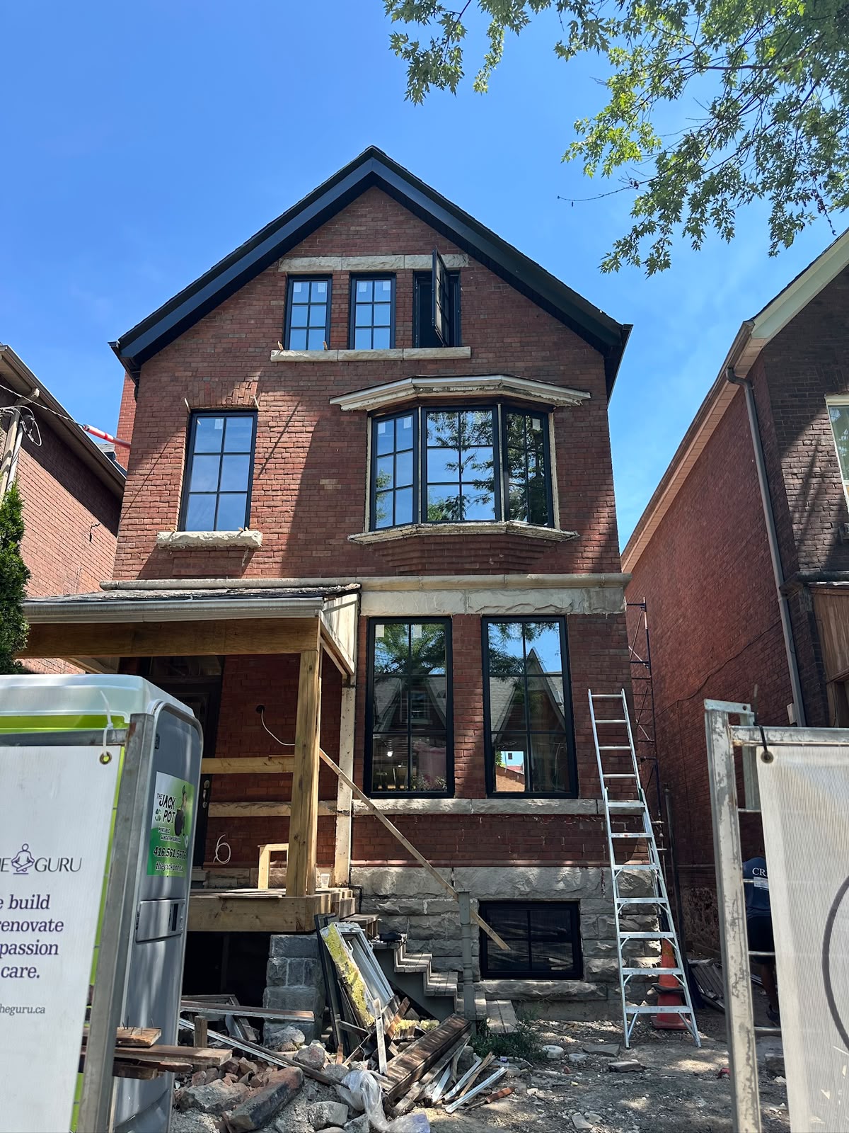 Historic brick home in Toronto undergoing window replacement