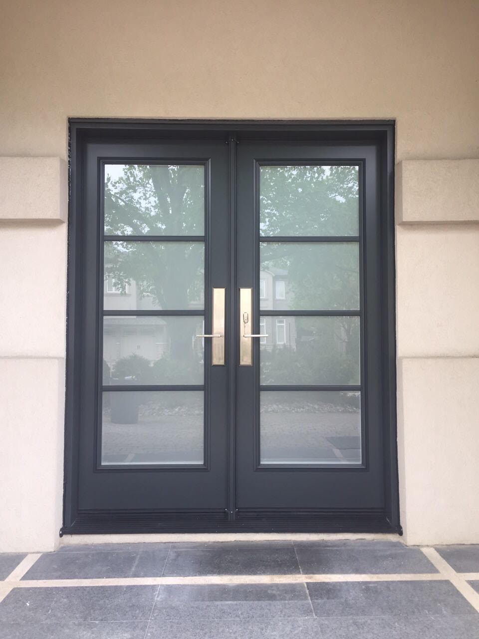 black-double-modern-door-install-toronto-canada