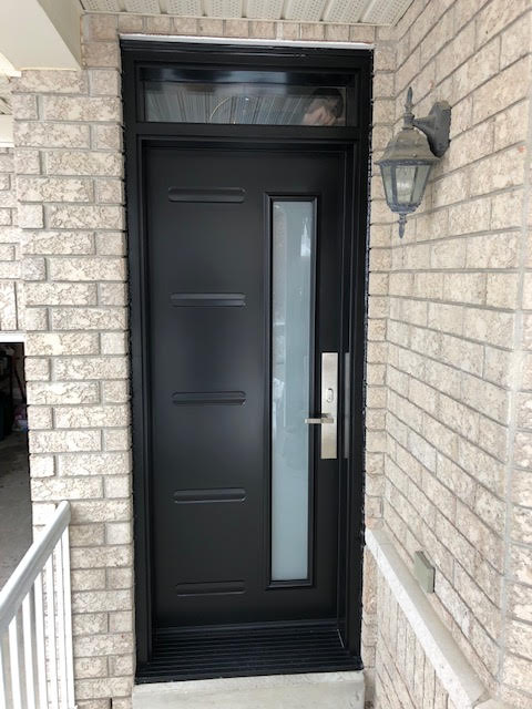 black-single--modern-door-install-toronto-canada