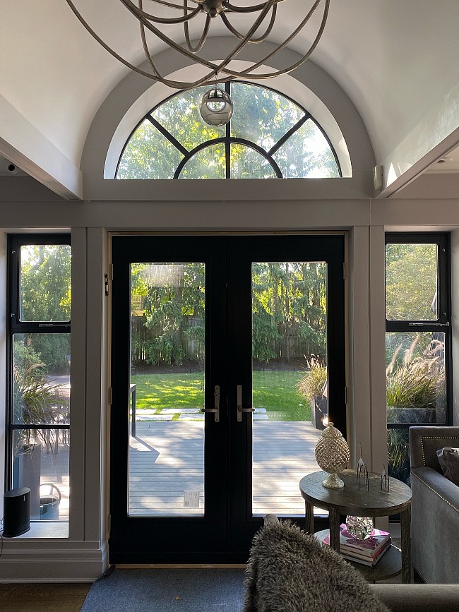 living room foyer door and windows in a home in toronto canada