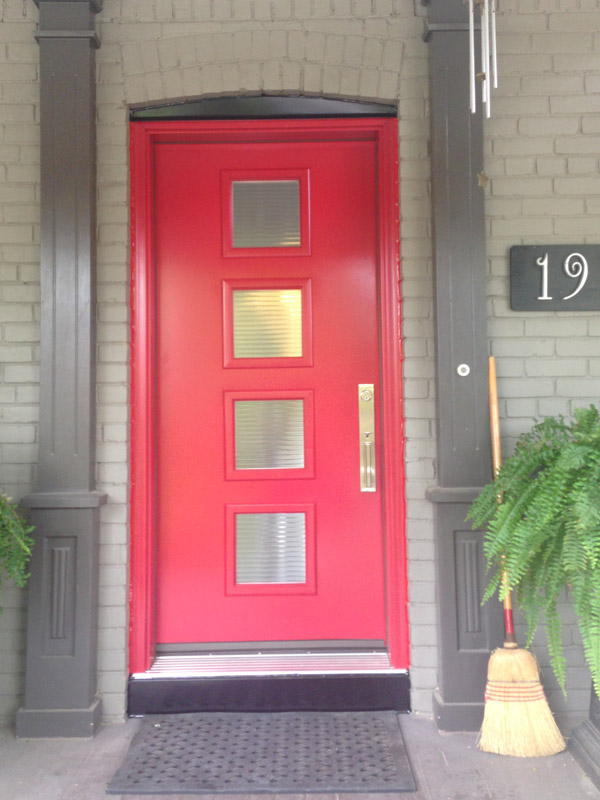 red-modern-door-install-toronto-canada