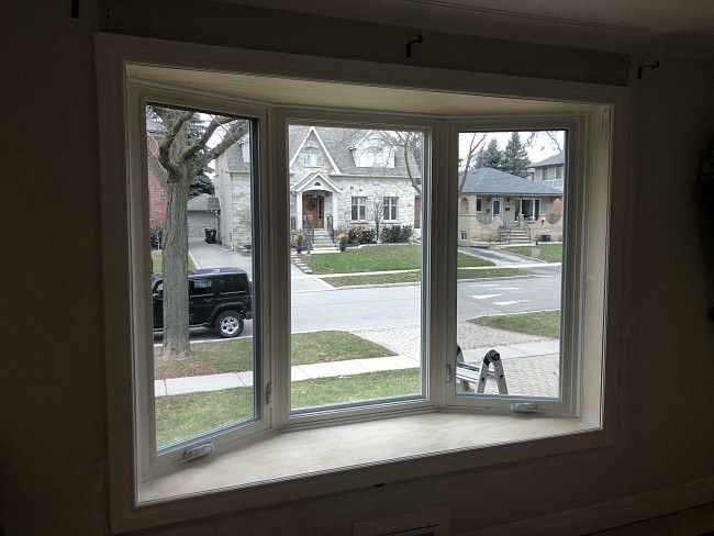 living room bay window in Toronto canada